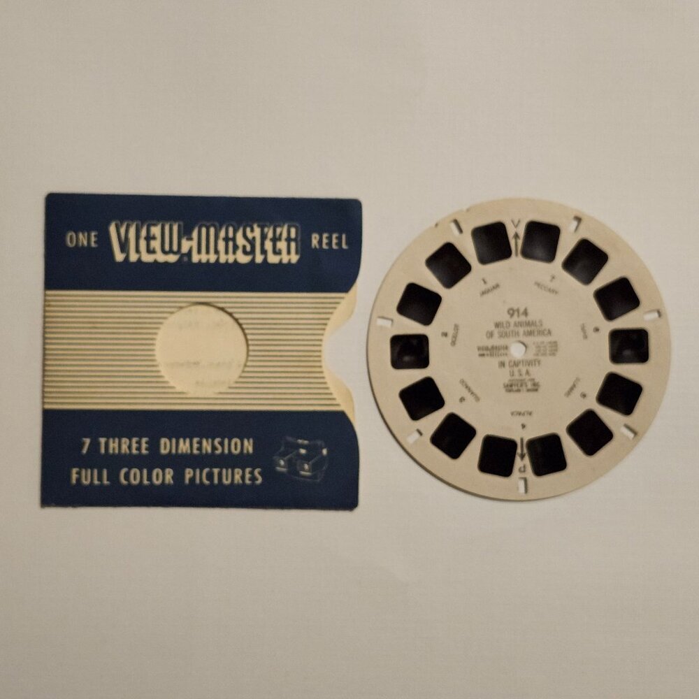 VINTAGE View Master Wild Animals of South America in Captivity REEL SLIDE 1949